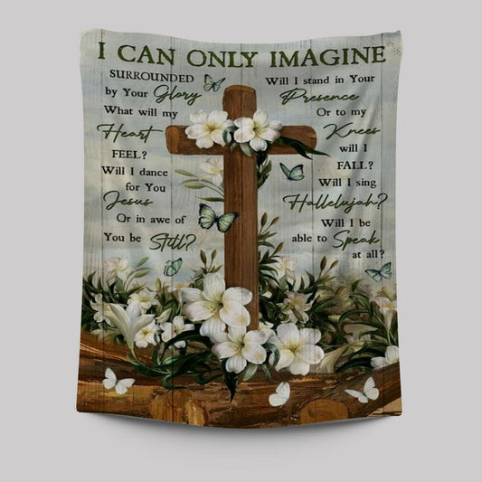 Plumeria Painting Jesus Cross I Can Only Imagine Tapestry