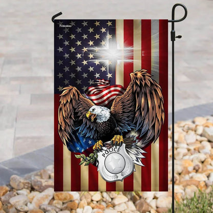 Police Christian Cross American Us House Flags, Christian Flag, Scripture Flag, Garden Banner