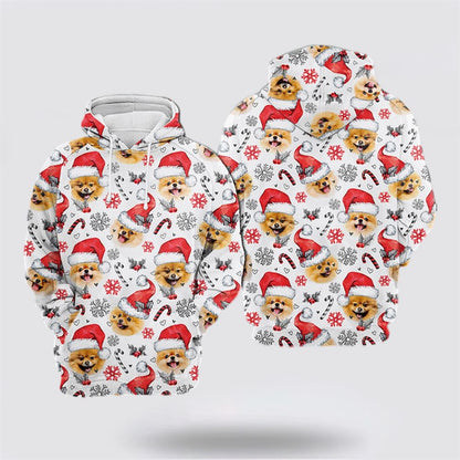 Pomeranian Dog Christmas Decor All Over Print 3D Hoodie For Men & Women, Christmas Dog Hoodie, Christmas Hoodie Cute, Christmas Gift