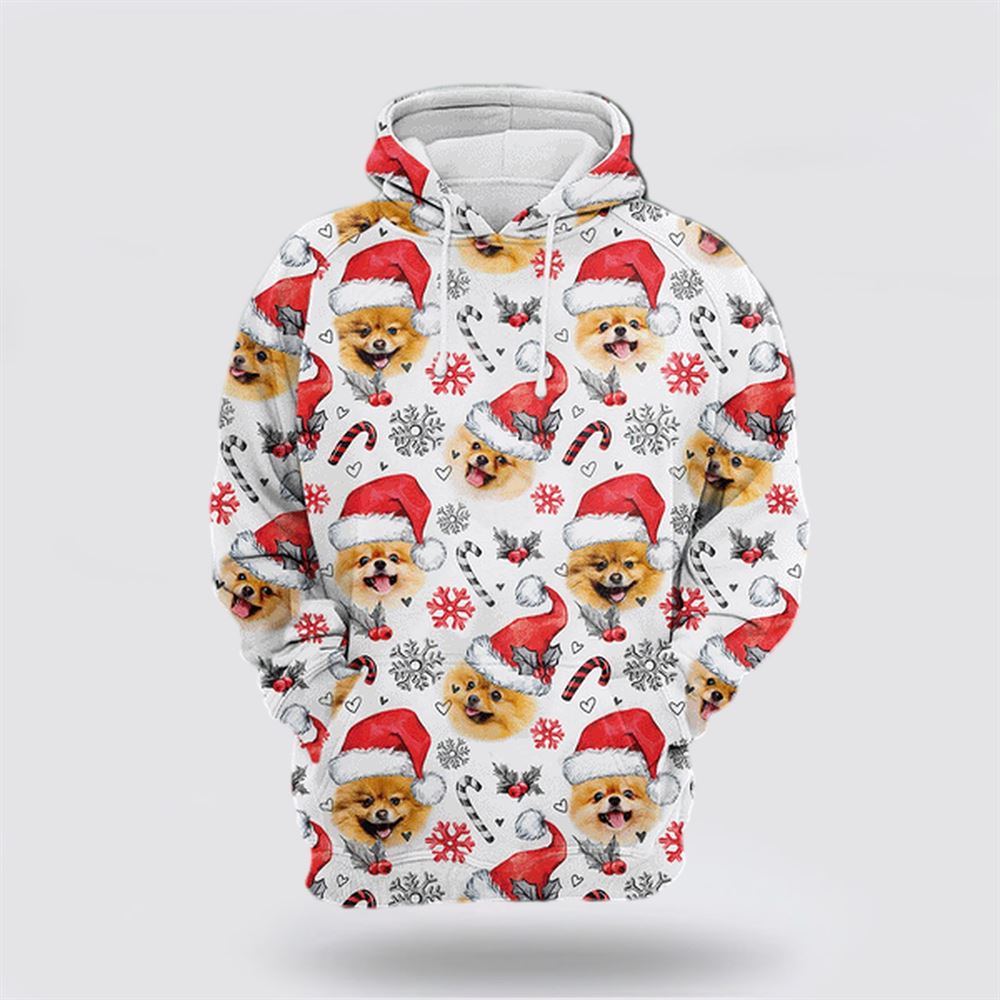 Pomeranian Dog Christmas Decor All Over Print 3D Hoodie For Men & Women, Christmas Dog Hoodie, Christmas Hoodie Cute, Christmas Gift