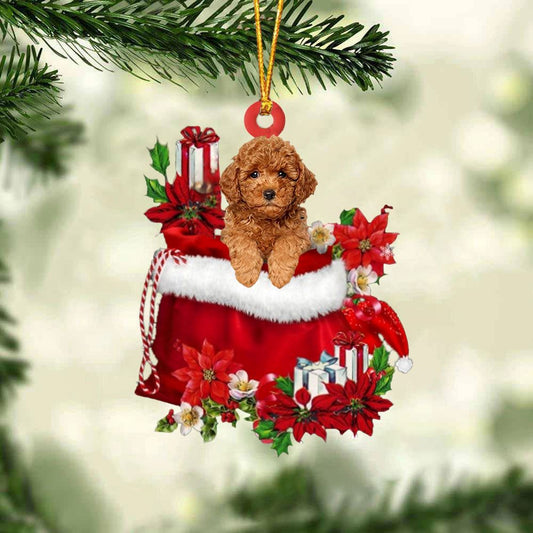 Poodle In Gift Bag Christmas Ornaments, Christmas Gift, Christmas Tree Decorations, Christmas Ornament 2023