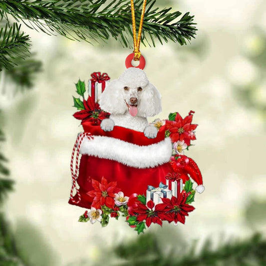Poodle In Gifts Bag Christmas Ornament, Christmas Gift, Christmas Tree Decorations, Christmas Ornament 2023
