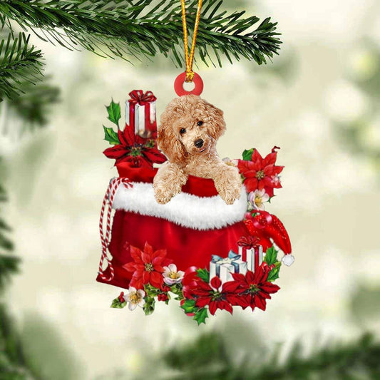 Poodle In Gifts Bag Christmas Ornaments, Christmas Gift, Christmas Tree Decorations, Christmas Ornament 2023