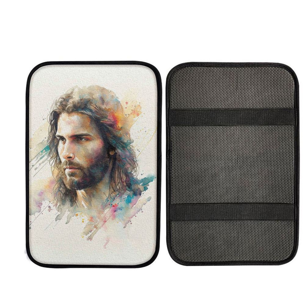 Portrait Of Jesus Car Center Console Cover, Christian Car Interior Accessories