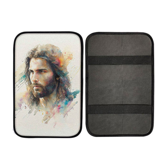 Portrait Of Jesus Car Center Console Cover, Christian Car Interior Accessories