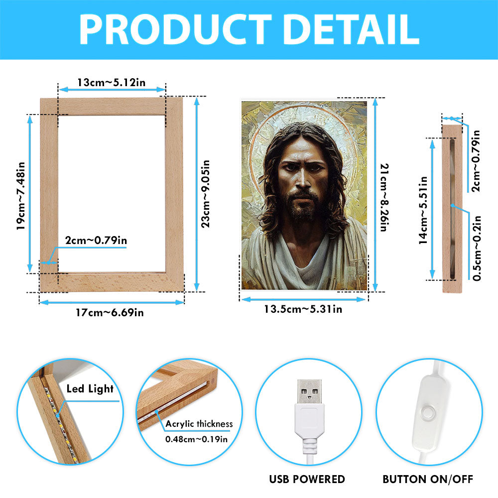 Portrait Of Jesus Christ Frame Lamp Pictures - Jesus Art Prints - Jesus Art - Christian Home Decor