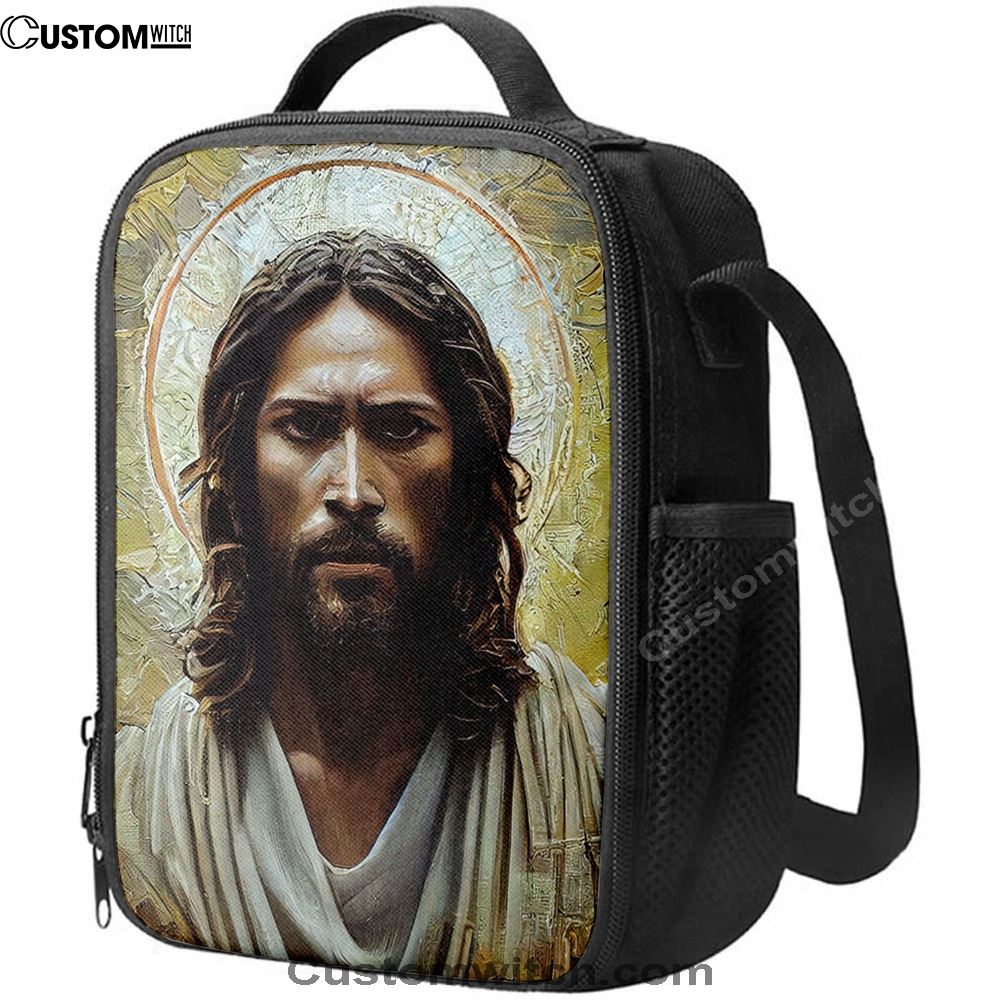 Portrait Of Jesus Christ Lunch Bag - Jesus Art, Bible Verse Lunch Bag For Men And Women