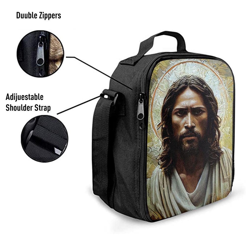 Portrait Of Jesus Christ Lunch Bag - Jesus Art, Bible Verse Lunch Bag For Men And Women
