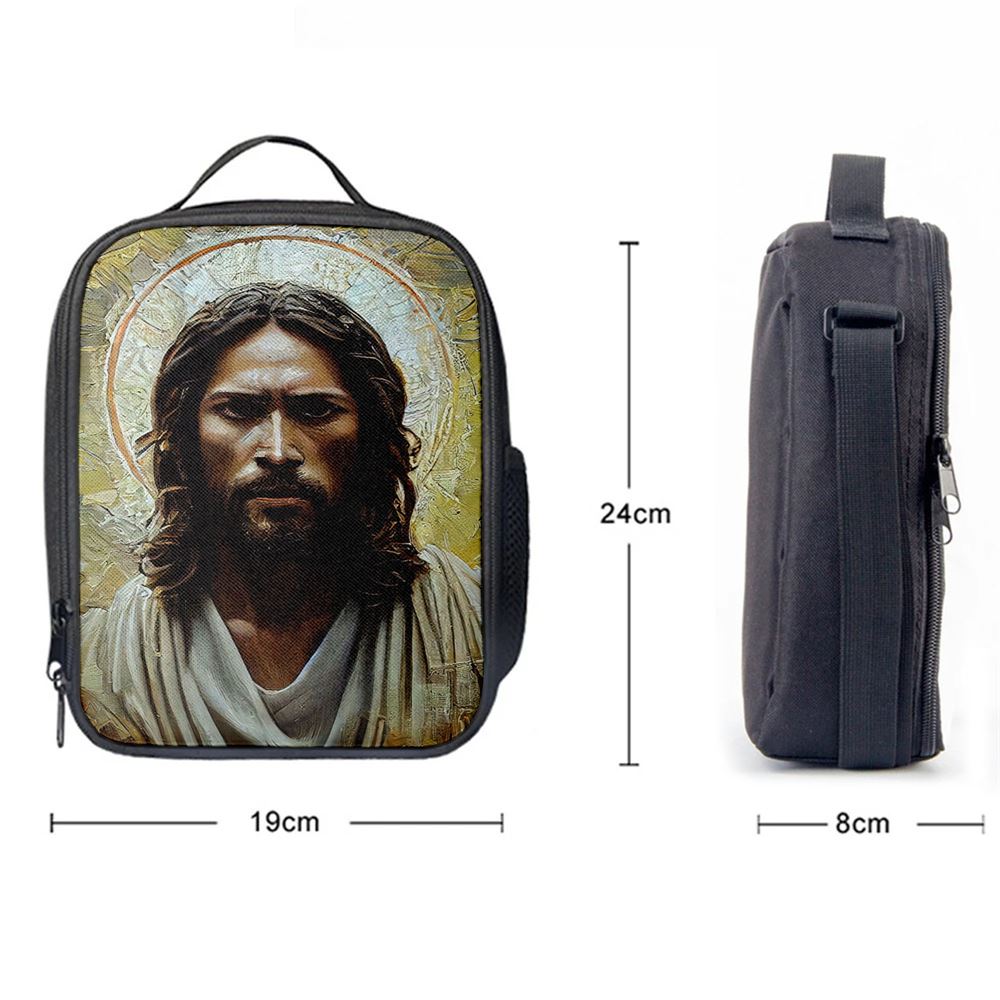 Portrait Of Jesus Christ Lunch Bag - Jesus Art, Bible Verse Lunch Bag For Men And Women
