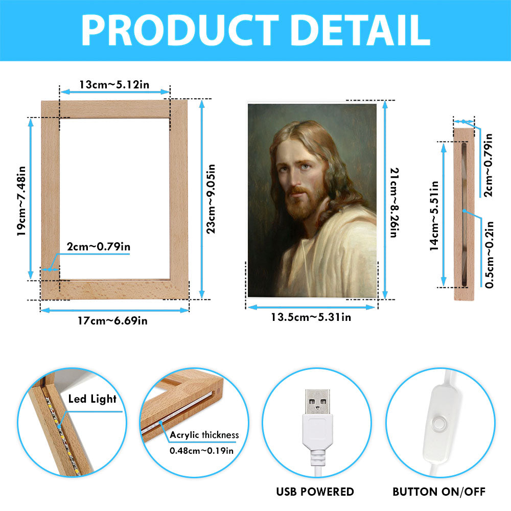 Portrait Of Jesus Christ Man Of Galilee Frame Lamp Pictures - Christian Art - Jesus Frame Lamp Art