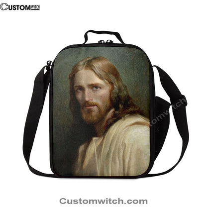 Portrait Of Jesus Christ Man Of Galilee Lunch Bag, Bible Verse Lunch Bag For Men And Women