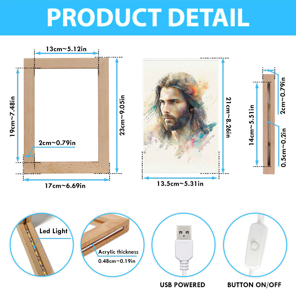 Portrait Of Jesus Frame Lamp Pictures - Jesus Art Prints - Jesus Art - Christian Home Decor