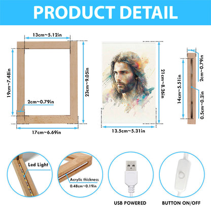 Portrait Of Jesus Frame Lamp Pictures - Jesus Art Prints - Jesus Art - Christian Home Decor
