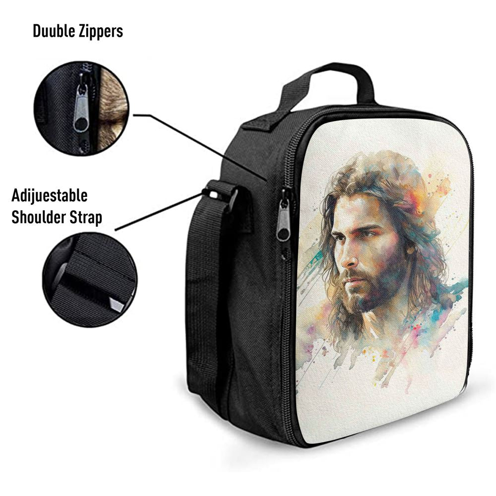 Portrait Of Jesus Lunch Bag - Jesus Art, Bible Verse Lunch Bag For Men And Women