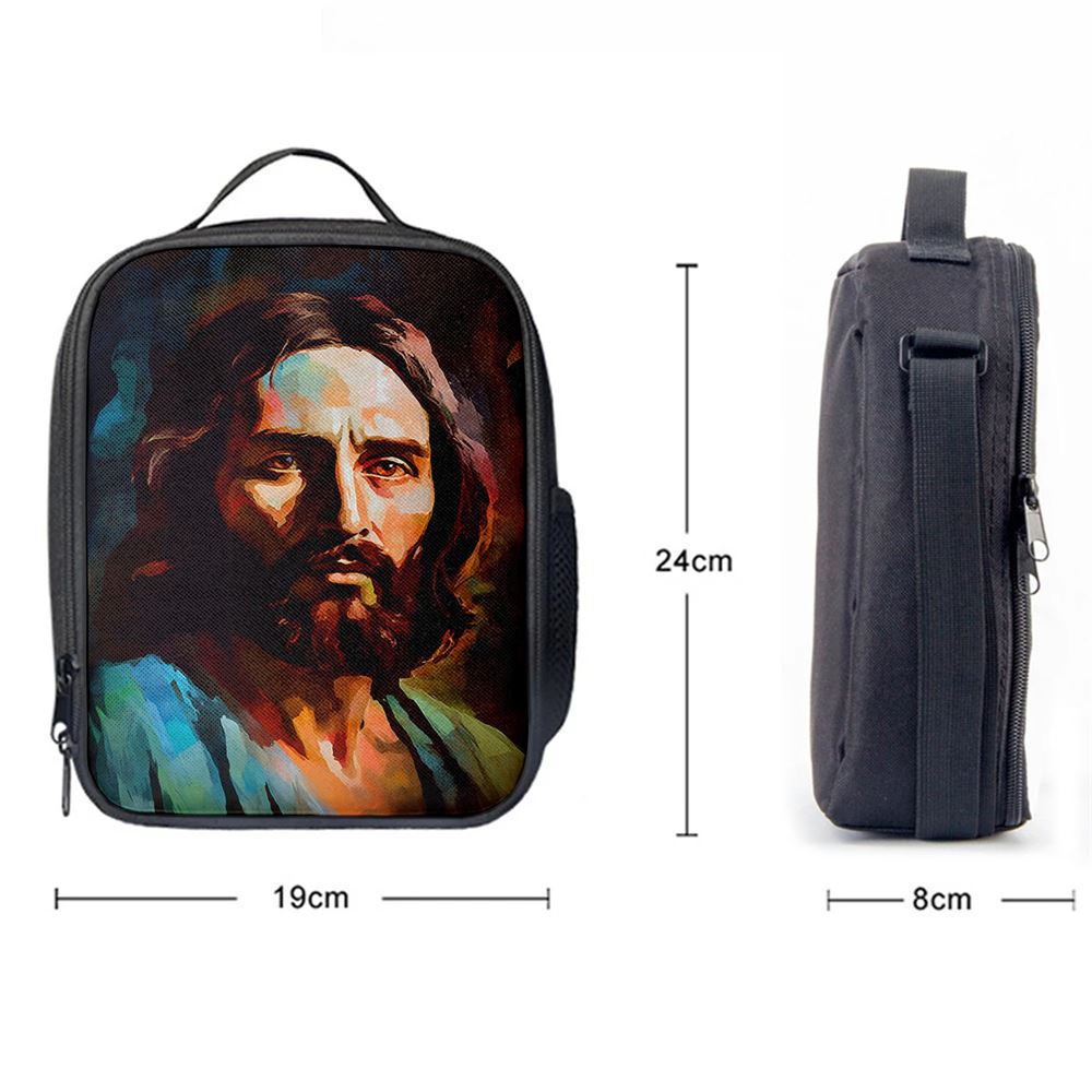 Portrait Of Jesus Lunch Bags, Bible Verse Lunch Bag For Men And Women