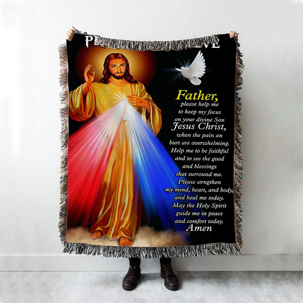 Pray And Believe Jesus Christ Woven Throw Blanket - Jesus Woven Blanket Pictures - Christian Woven Throw Blanket