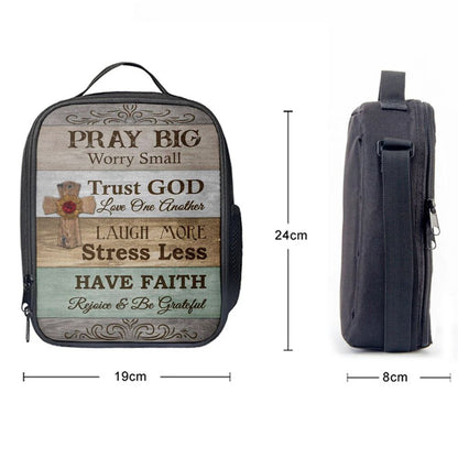 Pray Big Worry Small Lunch Bag, Bible Verse Lunch Bag For Men And Women