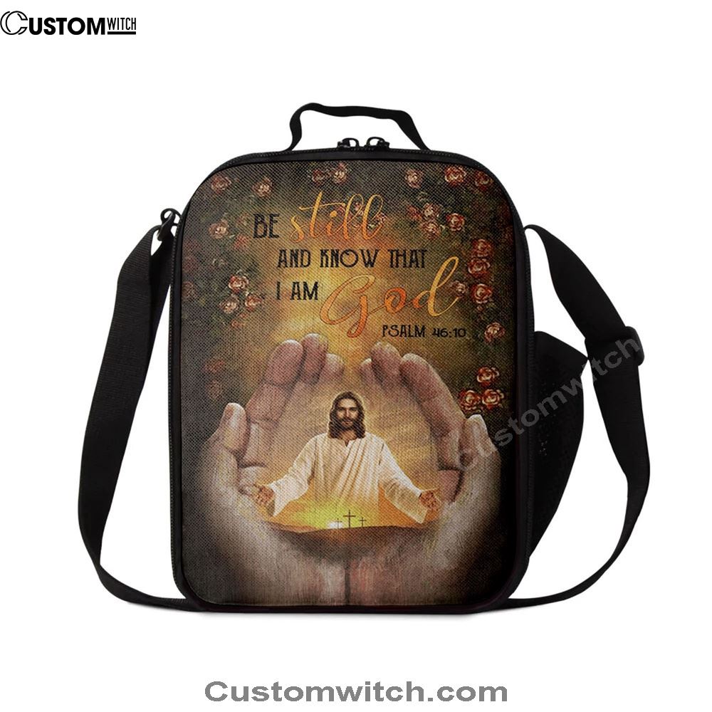 Pray For Healing Jesus's Hand Rose Garden Be Still And Know That I Am God Lunch Bags, Bible Verse Lunch Bag For Men And Women