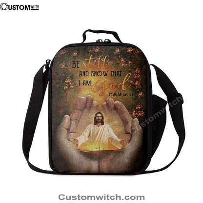 Pray For Healing Jesus's Hand Rose Garden Be Still And Know That I Am God Lunch Bags, Bible Verse Lunch Bag For Men And Women