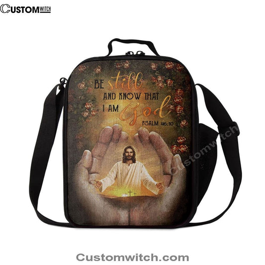 Pray For Healing Jesus's Hand Rose Garden Be Still And Know That I Am God Lunch Bags, Bible Verse Lunch Bag For Men And Women