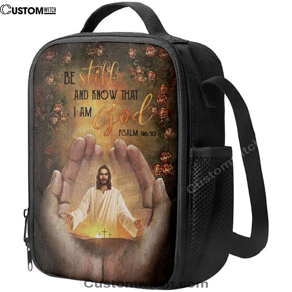 Pray For Healing Jesus's Hand Rose Garden Be Still And Know That I Am God Lunch Bags, Bible Verse Lunch Bag For Men And Women