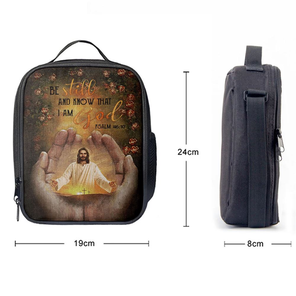 Pray For Healing Jesus's Hand Rose Garden Be Still And Know That I Am God Lunch Bags, Bible Verse Lunch Bag For Men And Women