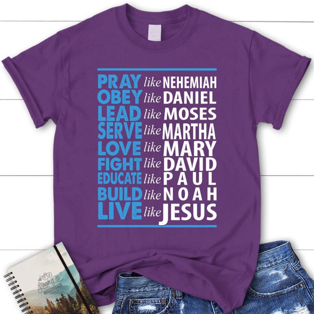 Pray Like Nehemiah Educate Like Paul Build Like Noad T Shirt, Blessed T Shirt, Bible T shirt, T shirt Women