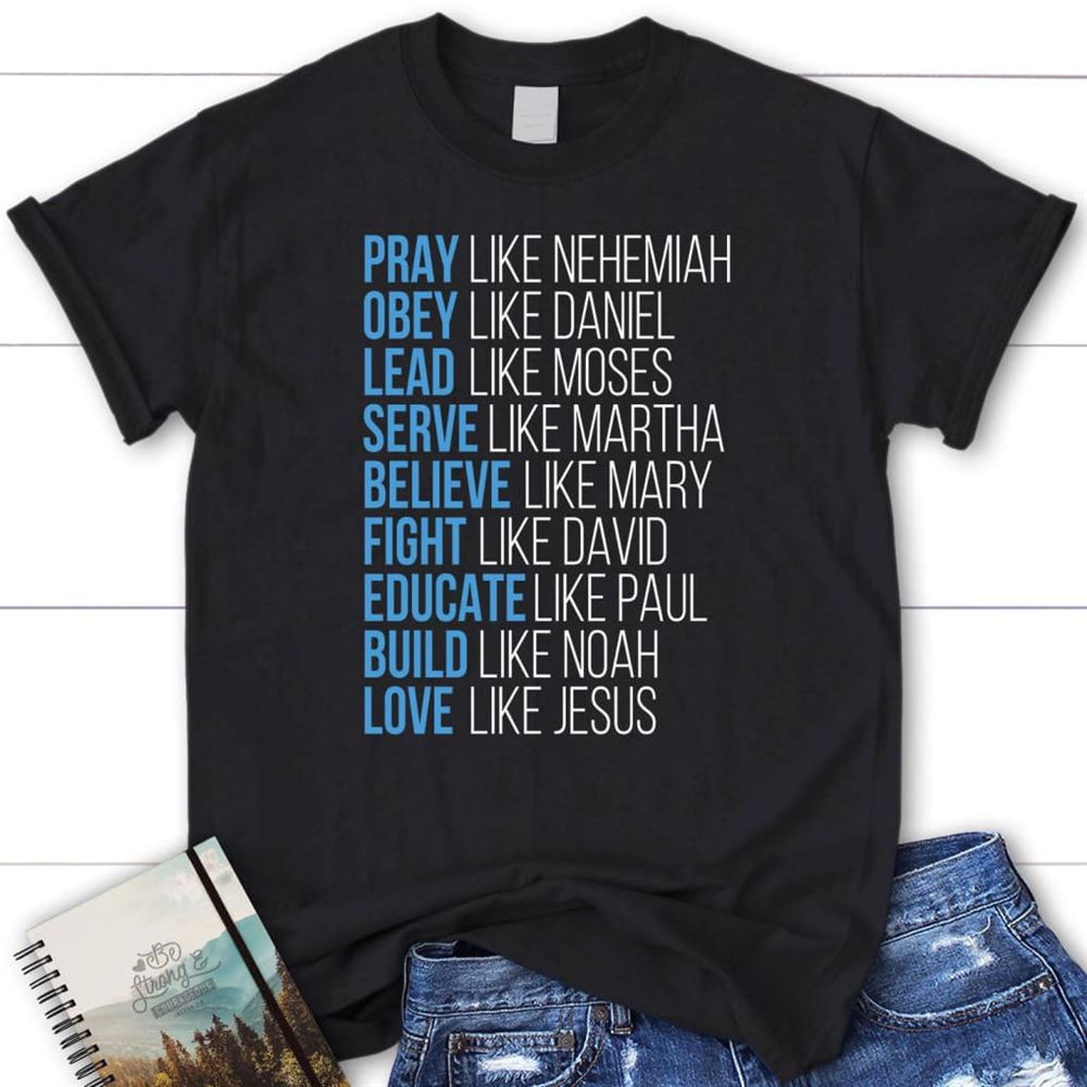 Pray Like Nehemiah Obey Like Daniel Shirt, Christian T Shirts, Blessed T Shirt, Bible T shirt, T shirt Women