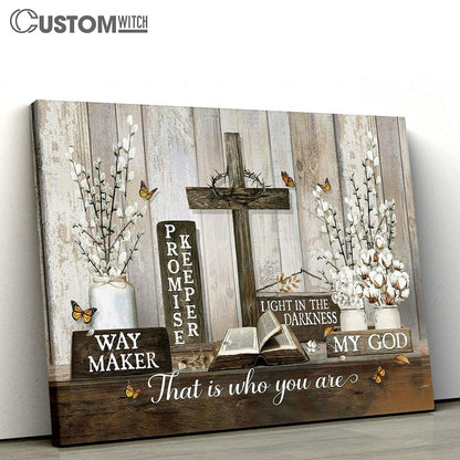 Pray To Jesus Jesus Is The Light In The Darkness The Bible Wooden Cross Canvas Art - Christian Wall Art Decor - Bible Verse Canvas