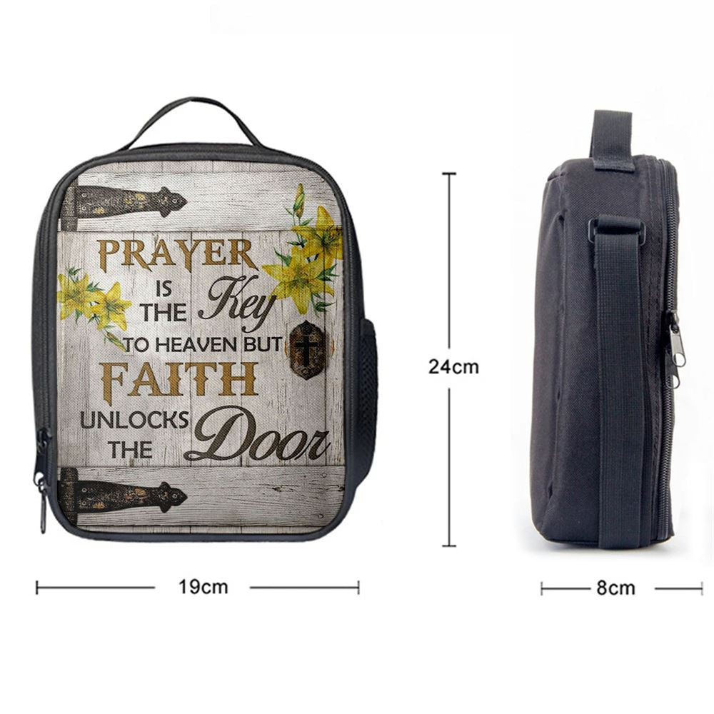 Prayer Is The Key To Heaven Lunch Bags, Bible Verse Lunch Bag For Men And Women
