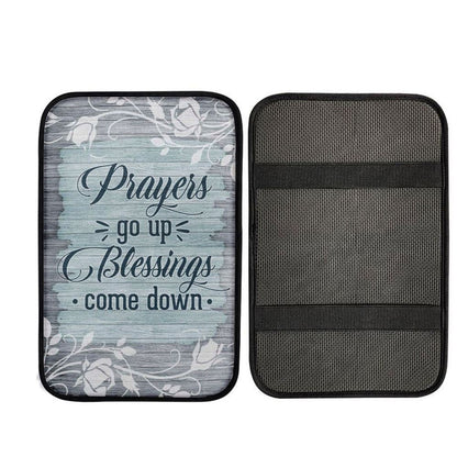Prayers Go Up Blessings Come Down Christian Car Center Console Cover, Christ Car Interior Accessories