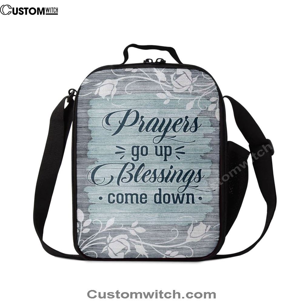 Prayers Go Up Blessings Come Down Christian Lunch Bags, Bible Verse Lunch Bag For Men And Women