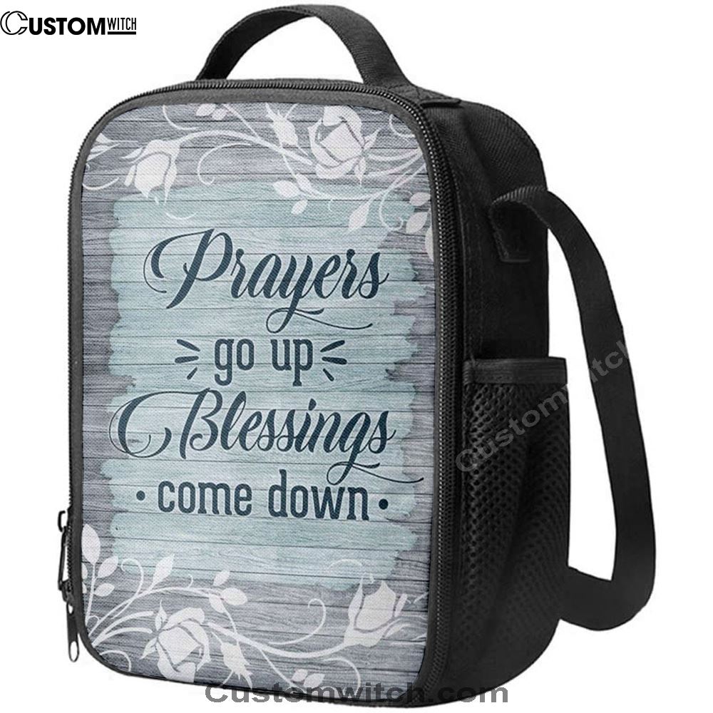 Prayers Go Up Blessings Come Down Christian Lunch Bags, Bible Verse Lunch Bag For Men And Women