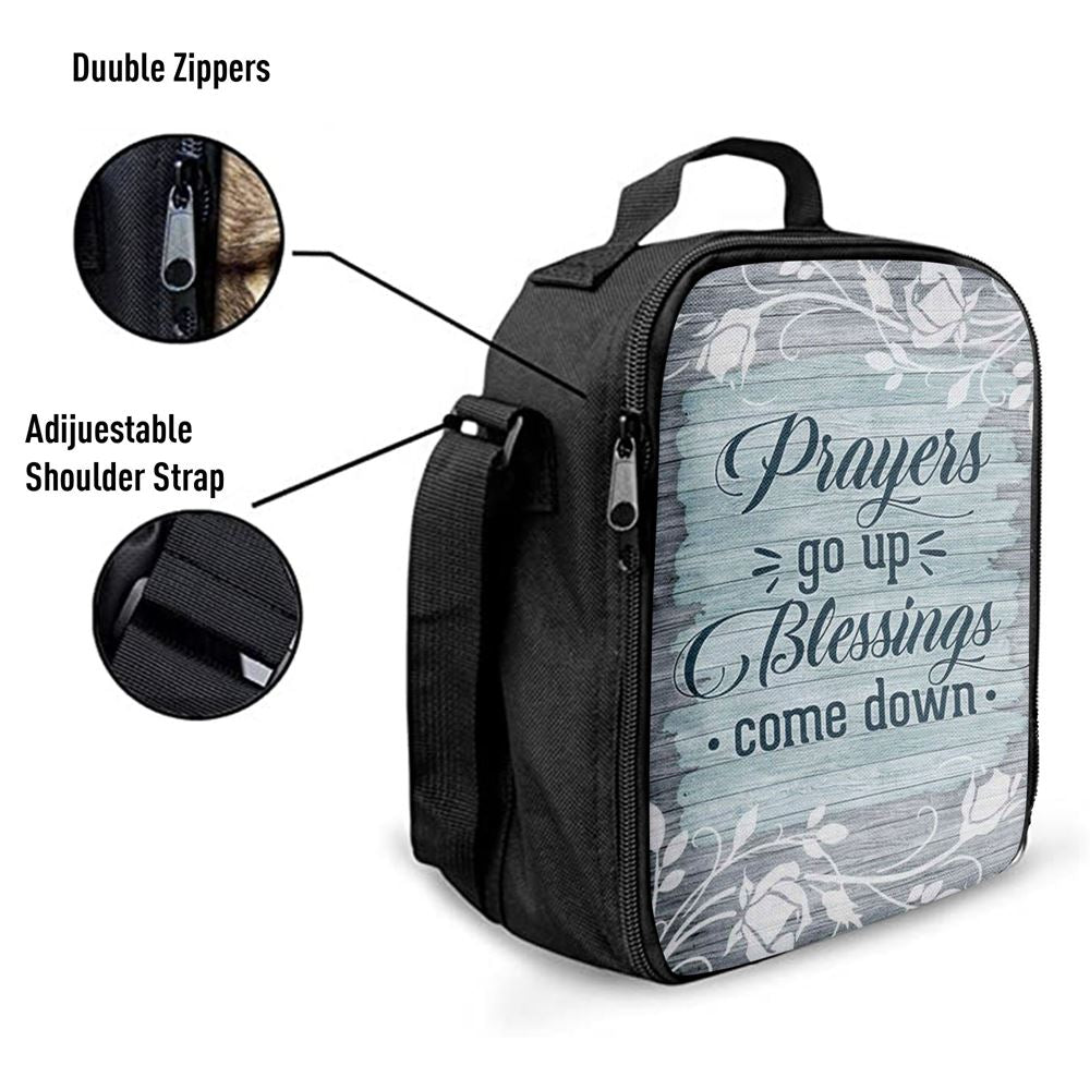 Prayers Go Up Blessings Come Down Christian Lunch Bags, Bible Verse Lunch Bag For Men And Women