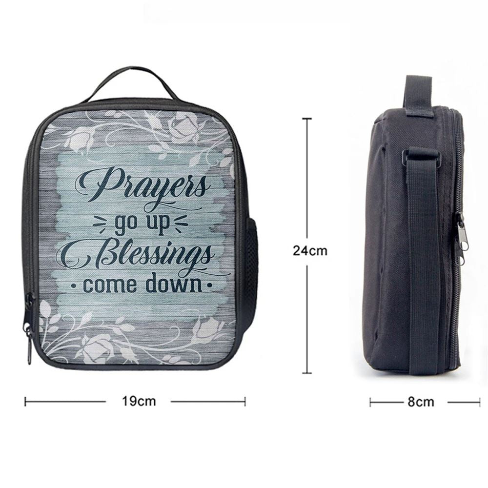 Prayers Go Up Blessings Come Down Christian Lunch Bags, Bible Verse Lunch Bag For Men And Women