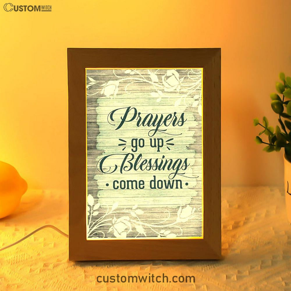 Prayers Go Up Blessings Come Down Christian Night Light - Bible Verse Decor - Scripture Art