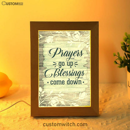 Prayers Go Up Blessings Come Down Christian Night Light - Bible Verse Decor - Scripture Art