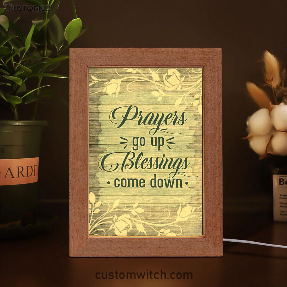 Prayers Go Up Blessings Come Down Christian Night Light - Bible Verse Decor - Scripture Art