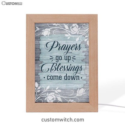 Prayers Go Up Blessings Come Down Christian Night Light - Bible Verse Decor - Scripture Art