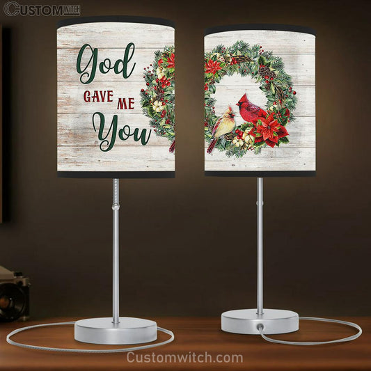 Pretty Cardinal Couple God Gave Me Youwall Decor Visual Art Table Lamb Art - Christian Lamb Gift Decor - Bible Verse Table Lamb