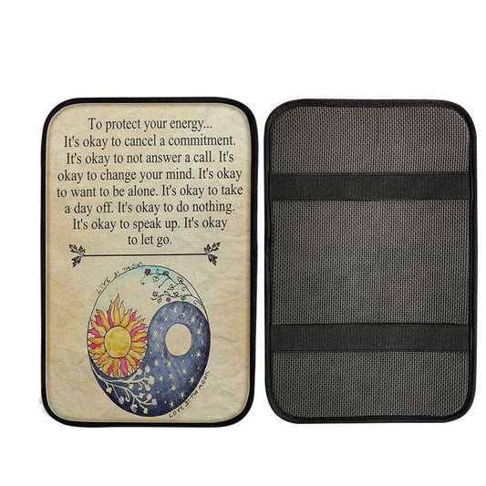 Protect Yourself- Live & Love Car Center Console Cover - Live By The Sun Love By The Moon, Christian Gift Car Armrest Pad