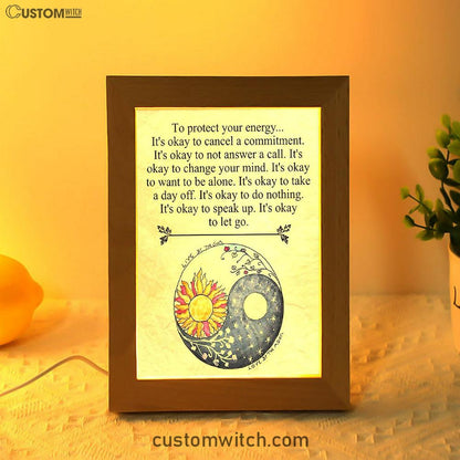Protect Yourself- Live & Love Frame Lamp Art - Live By The Sun Love By The Moon - Christian Night Light Decor