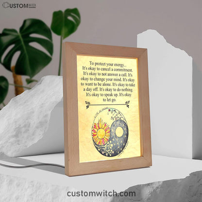 Protect Yourself- Live & Love Frame Lamp Art - Live By The Sun Love By The Moon - Christian Night Light Decor
