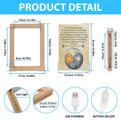 Protect Yourself- Live & Love Frame Lamp Art - Live By The Sun Love By The Moon - Christian Night Light Decor