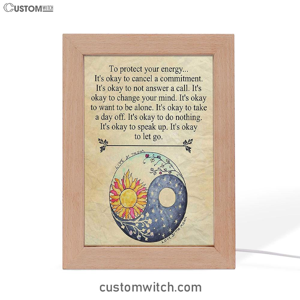 Protect Yourself- Live & Love Frame Lamp Art - Live By The Sun Love By The Moon - Christian Night Light Decor
