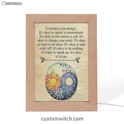 Protect Yourself- Live & Love Frame Lamp Art - Live By The Sun Love By The Moon - Christian Night Light Decor
