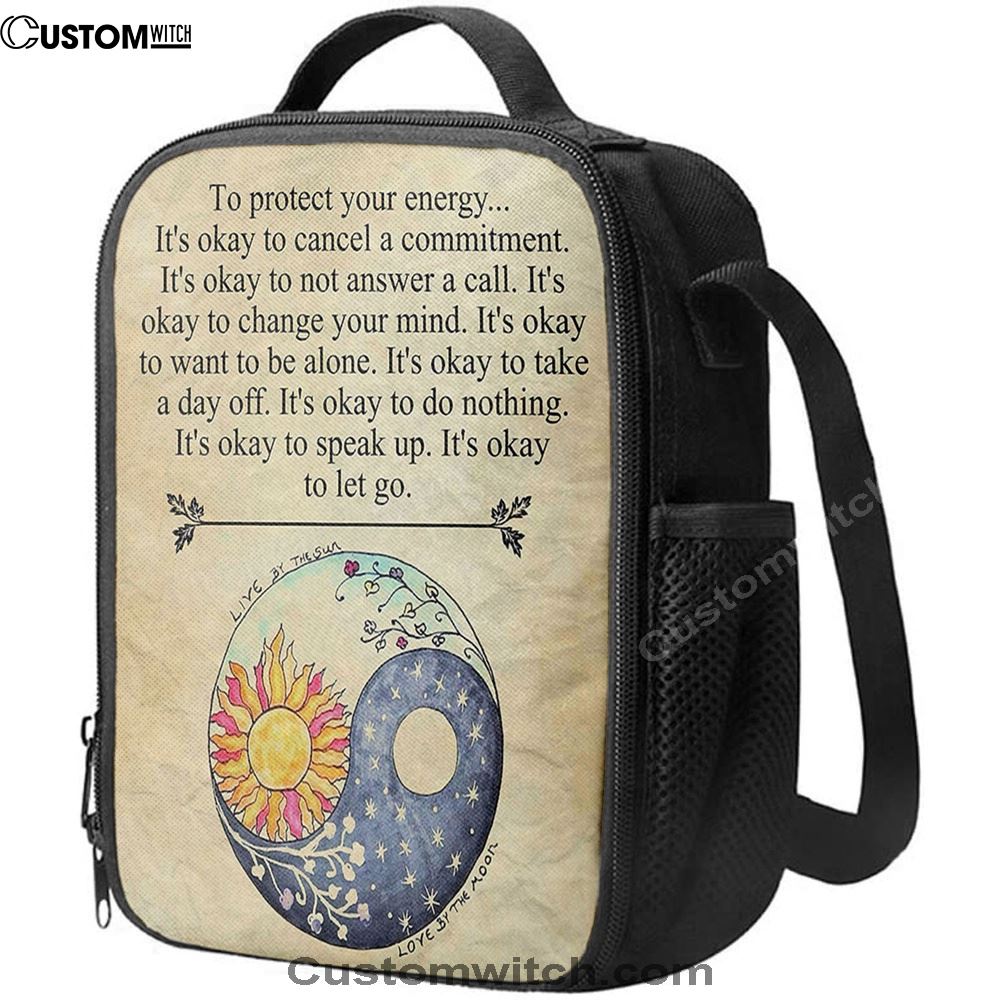 Protect Yourself- Live & Love Lunch Bag - Live By The Sun Love By The Moon, Bible Verse Lunch Bag For Men And Women