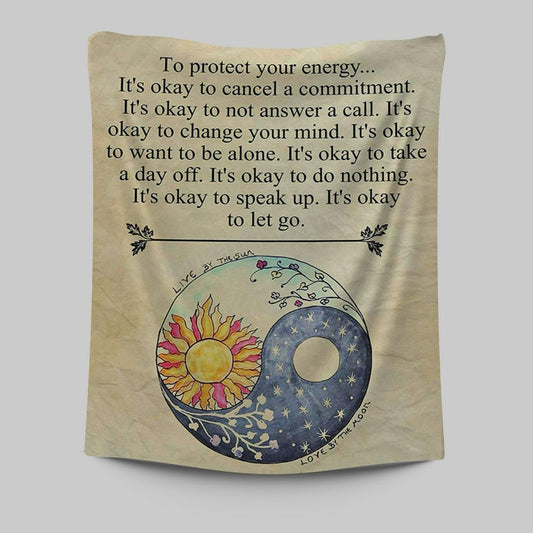 Protect Yourself- Live & Love Tapestry Wall Art - Live By The Sun Love By The Moon - Christian Tapestries Wall Art Decor