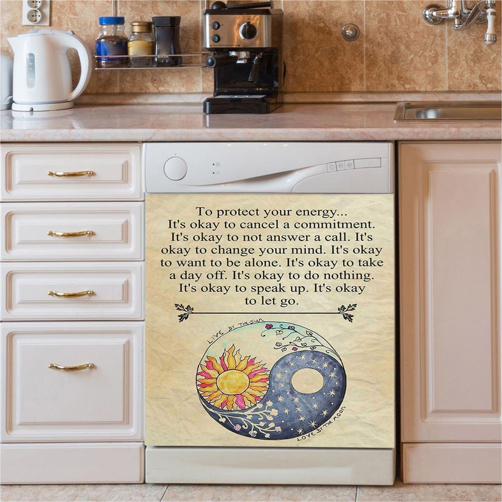 Protect Yourself Live & Love Dishwasher Cover, Live By The Sun Love By The Moon, Christian Kitchen Decoration