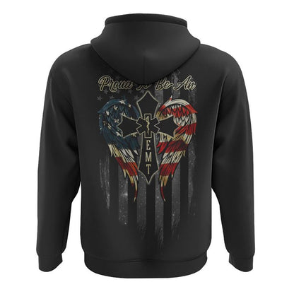 Proud To Be An EMT Wings Cross All Over Print 3D Hoodie, Christian Hoodie, Christian Sweatshirt, Bible Verse Shirt